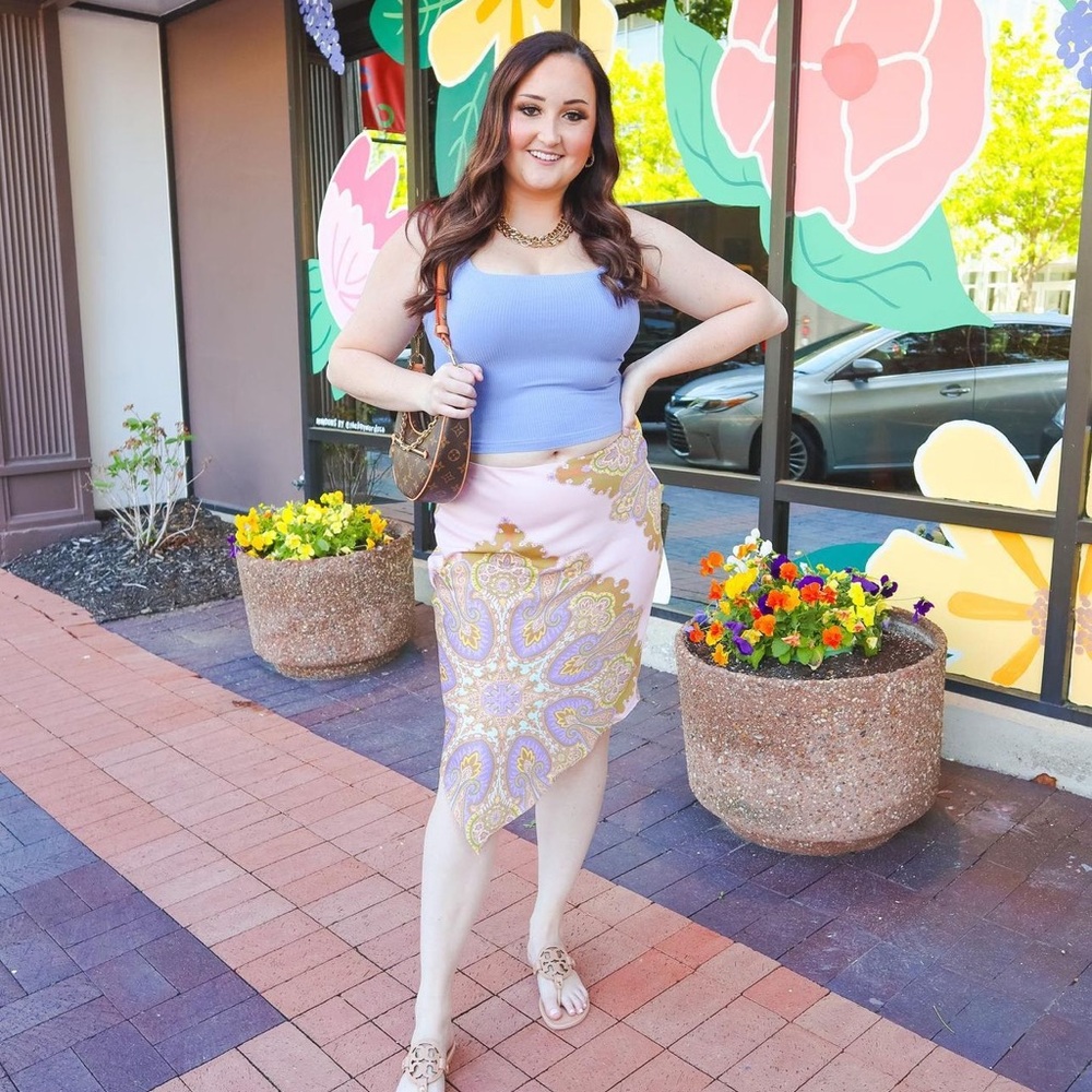 Urban Outfitters Asymmetrical Paisley Print Midi Skirt